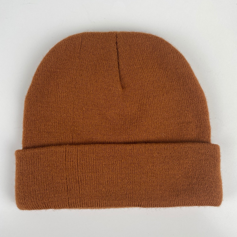 Urban Outfitters Rust Brown Knit Cuffed Beanie Solid Ribbed Winter Cap Unisex OS